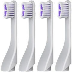 Upplang S1 replacement heads 4-pack with curved soft bristles for gum care, white