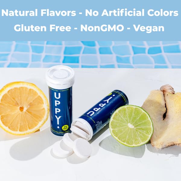 Uppy cold glass hydration – refreshing drink with electrolytes after activity.