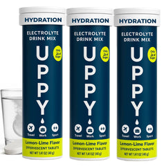 Uppy Lemon-Lime Electrolyte Tablets pack – portable hydration on the go.