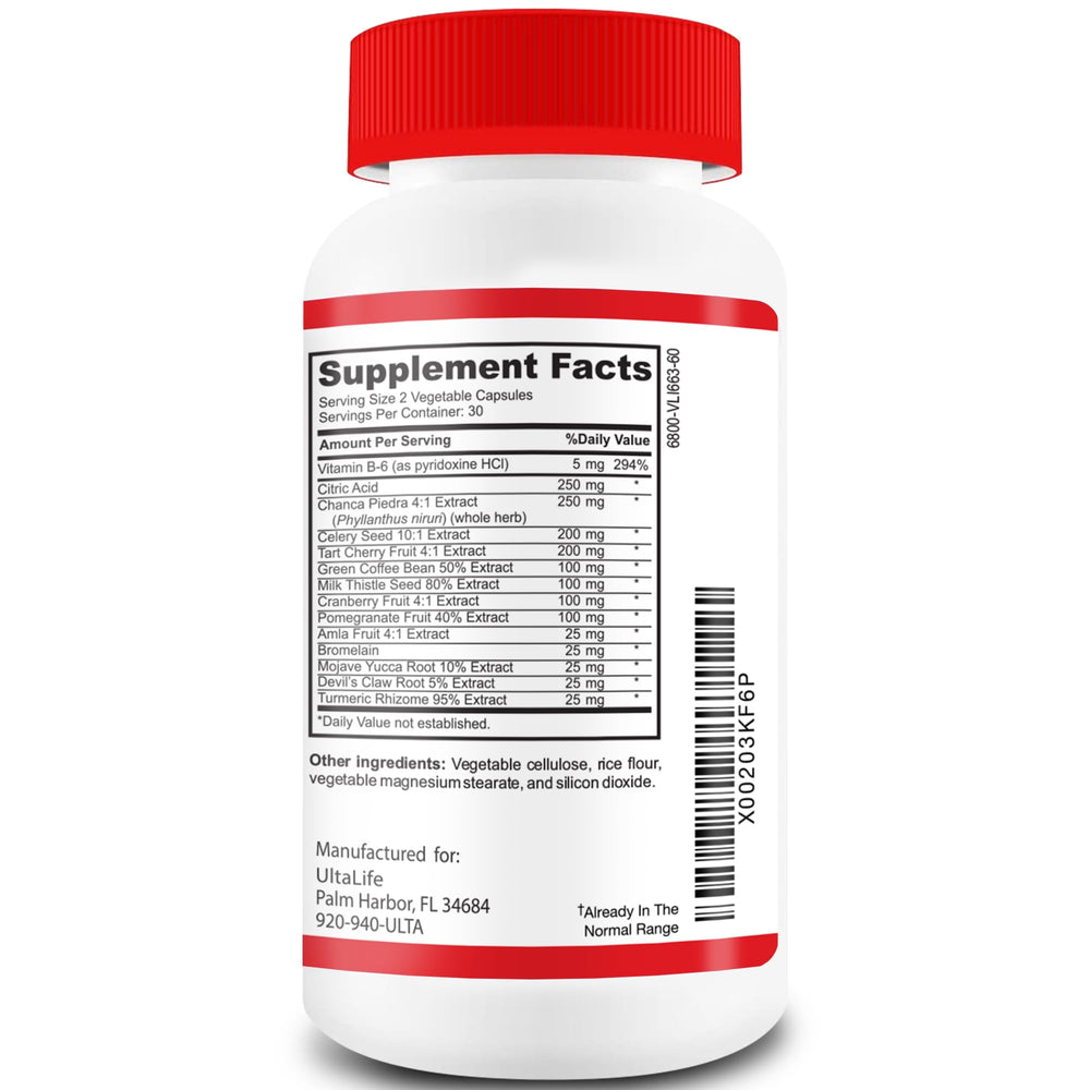 Uric acid balance and joint comfort concept with capsules