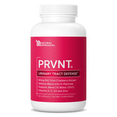 Urinary Tract Defense bottle showing Cranberry PACs, D-Mannose, Probiotics and vitamins - 60 capsules