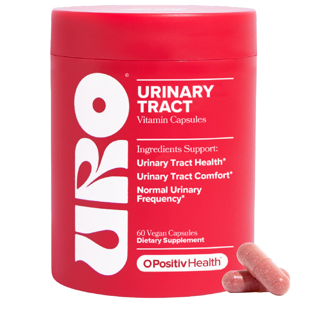 O Positiv URO women's urinary tract health supplement bottle with 60 capsules