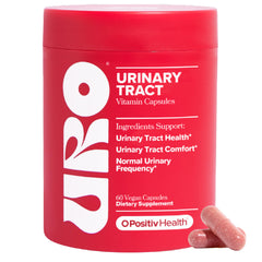 O Positiv URO women's urinary tract health supplement bottle with 60 capsules