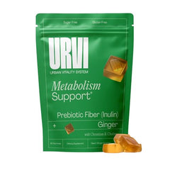 URVI Metabolism Gummies front label Ginger Lemon flavor 60 count