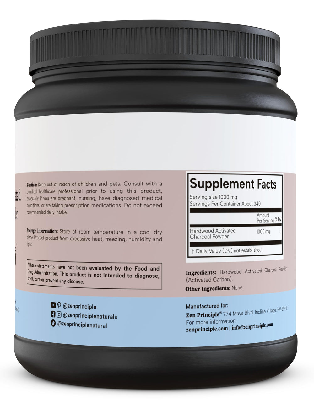USA-made activated charcoal sourced from Eastern American hardwood trees
