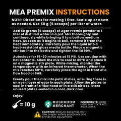 USA-made MEA Premix packaging and labeling