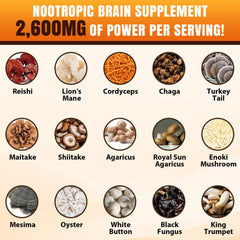 USA-made mushroom supplement bottle