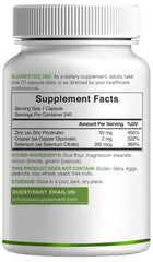 Made in the USA, non-GMO zinc supplement label