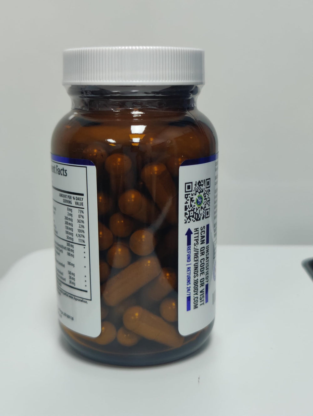 USA-made label on thyroid supplement bottle