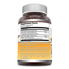 USA-made turmeric curcumin ginger supplement bottle highlighting purity and potency