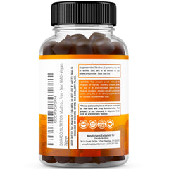 USA-made vegan mushroom gummy supplement label