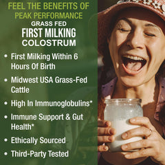 USA-made colostrum product manufactured under GMP standards