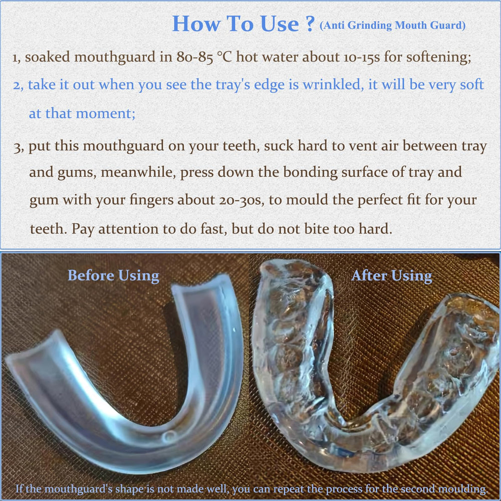 Usage instructions for mouthguard molding