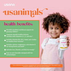 Bottle label of USANA Usanimals Multivitamin for Kids