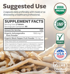 Close-up of organic Ashwagandha root powder