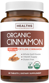 USDA Organic Ceylon Cinnamon Pills bottle with 120 capsules