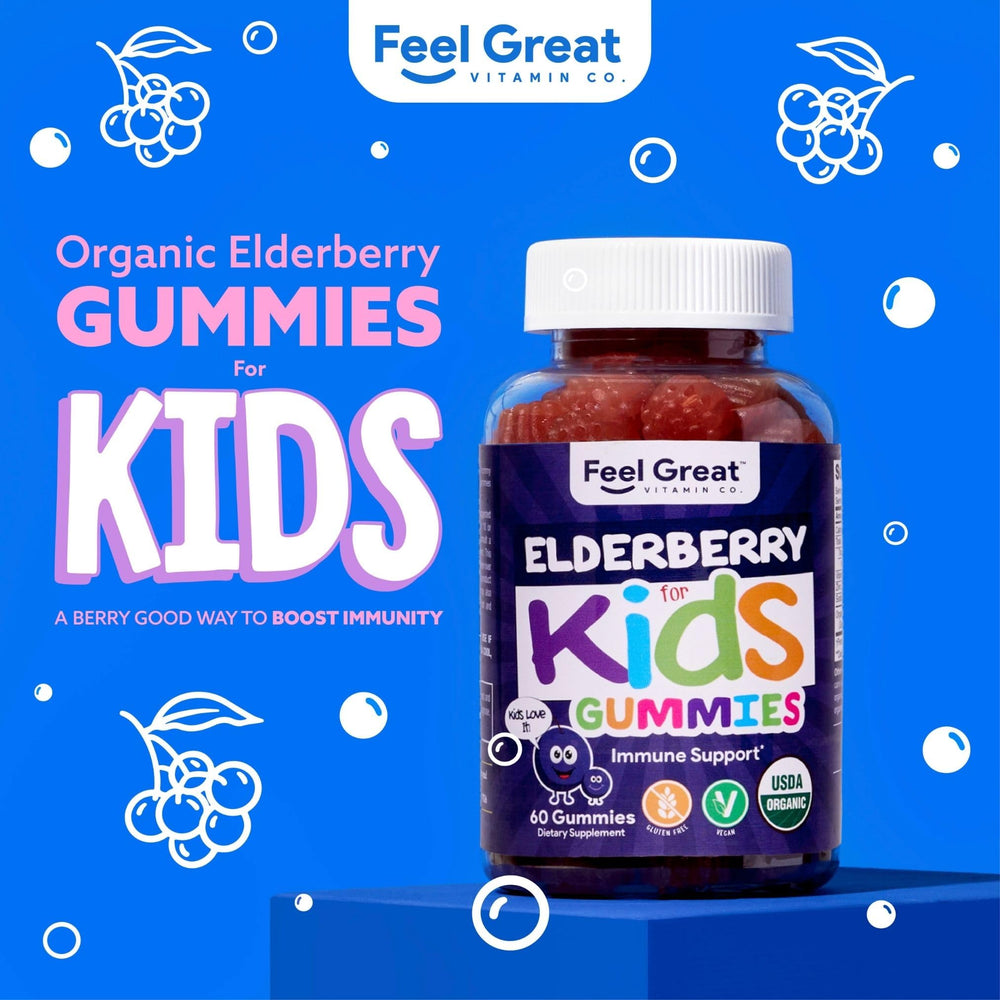 Delicious berry-flavored elderberry gummy for kids