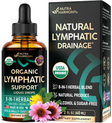 Bottle of USDA Organic Lymphatic Drainage Drops, 2 oz