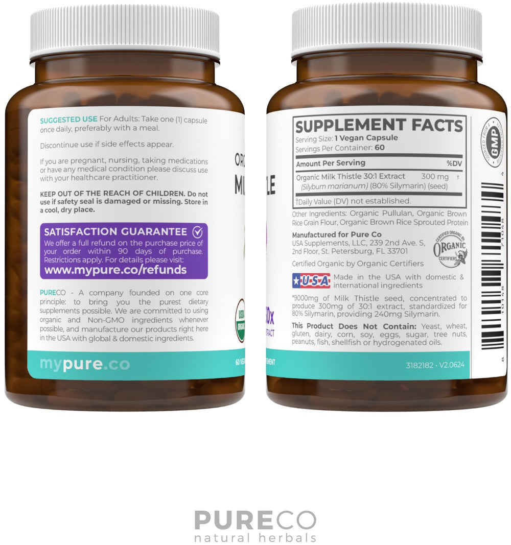 60-day supply package of milk thistle liver support capsules