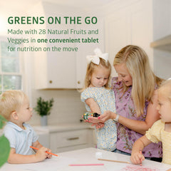 Lifestyle image with fresh greens and fruits