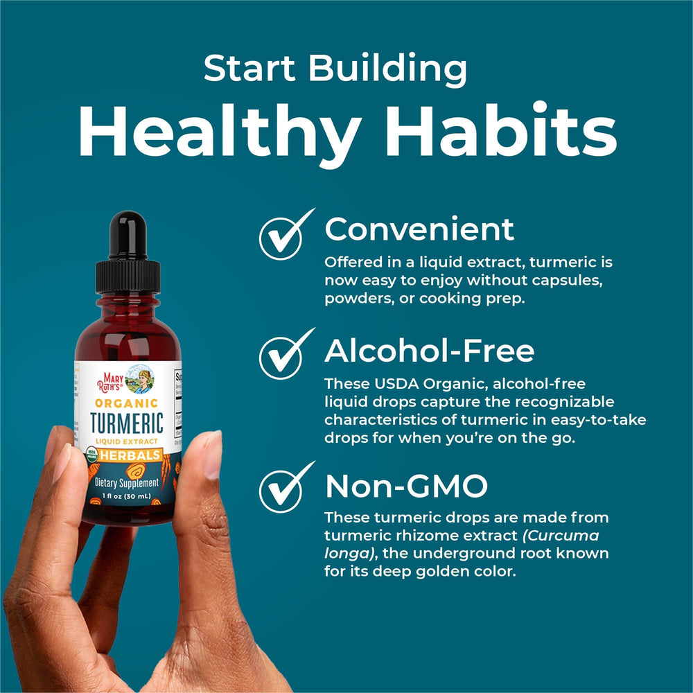 USDA Organic seal on turmeric liquid extract label