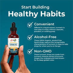 USDA Organic seal on turmeric liquid extract label