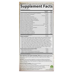 USDA Organic vegan multivitamin label close-up