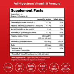 Berry-flavored liquid B complex with droplet imagery