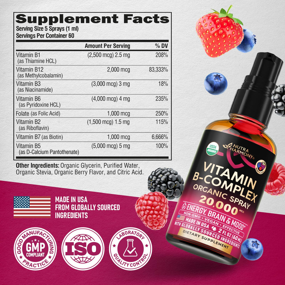 Made in USA marking on Vitamin B-Complex spray bottle