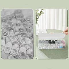 White lens case with secure lid for dust-proof protection