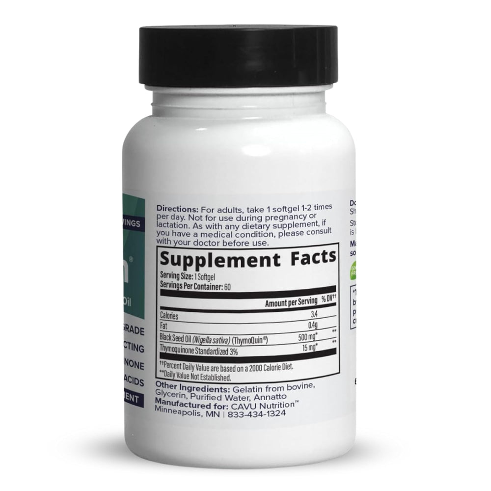 USP-grade patented ThymoQuin formulation label