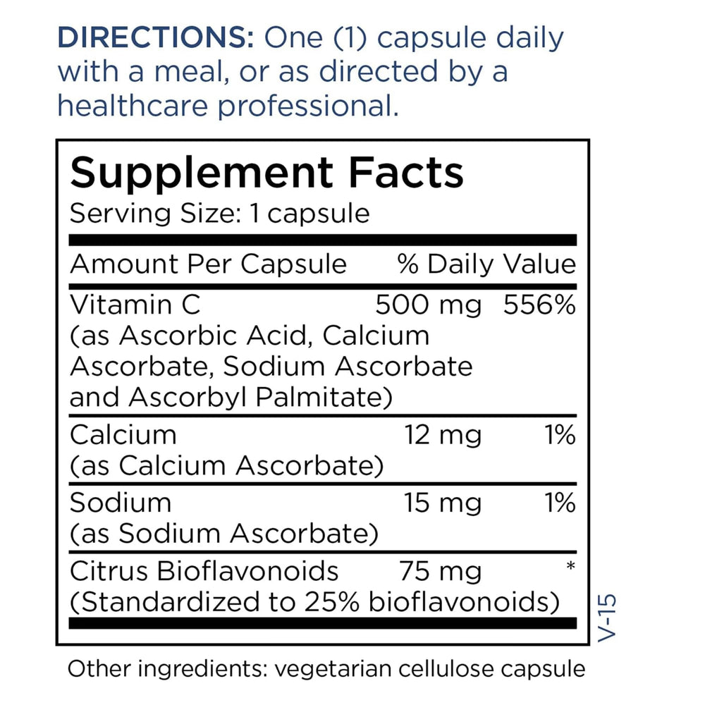 Amber BPA-free bottle packaging for vitamin C supplement