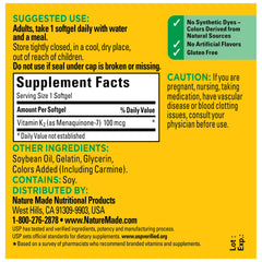 USP Verified seal on Nature Made Vitamin K2 packaging