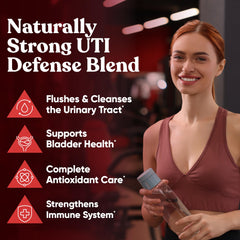 Graphic highlighting the UTI defense blend ingredients