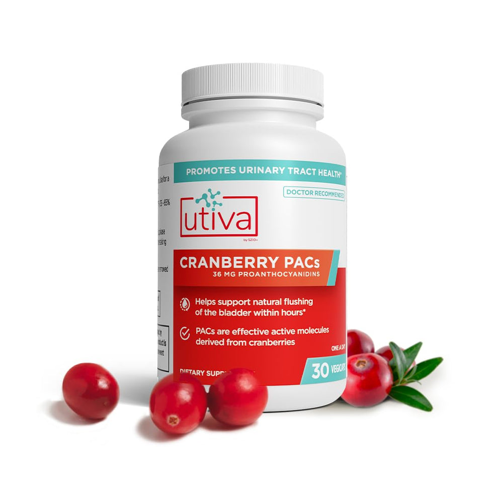 Utiva Cranberry PACs 30 Veggie Capsules bottle