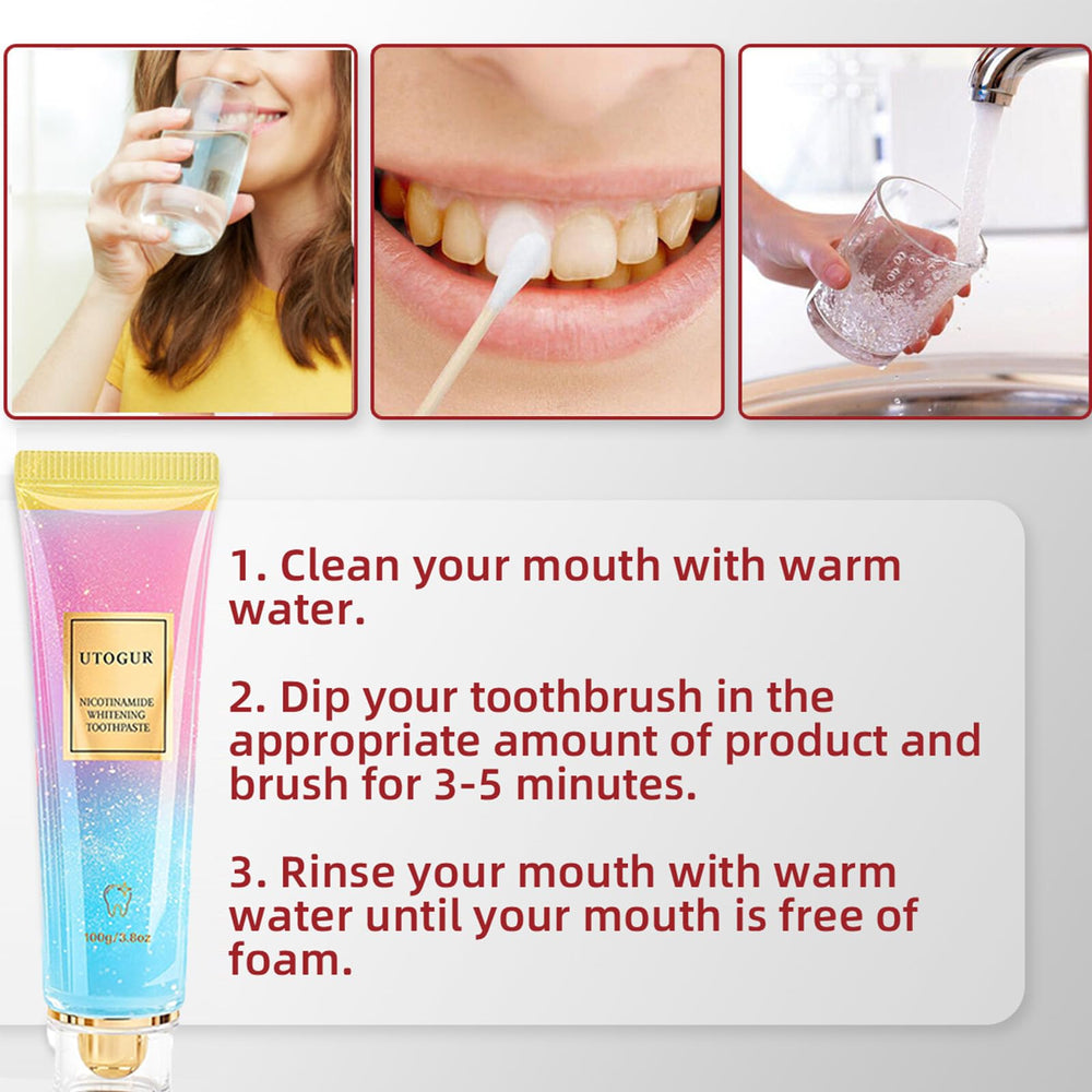 Diagram illustrating gum care benefits of the toothpaste