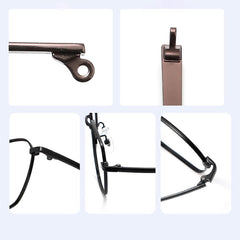 Eyeglasses with UUYYEO replacement temple arm attached