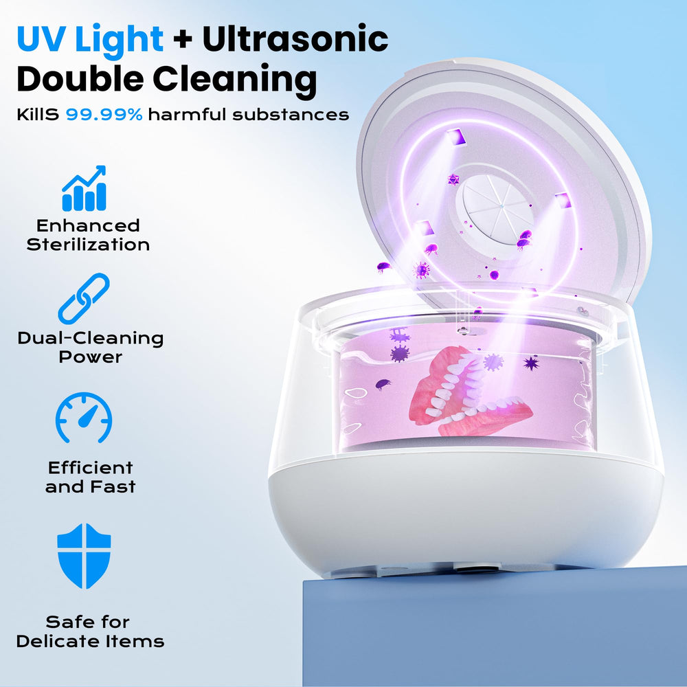 Interior view showing four UV lights for deep cleaning