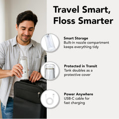 Water flosser with UV sterilizer tank for hygienic flossing