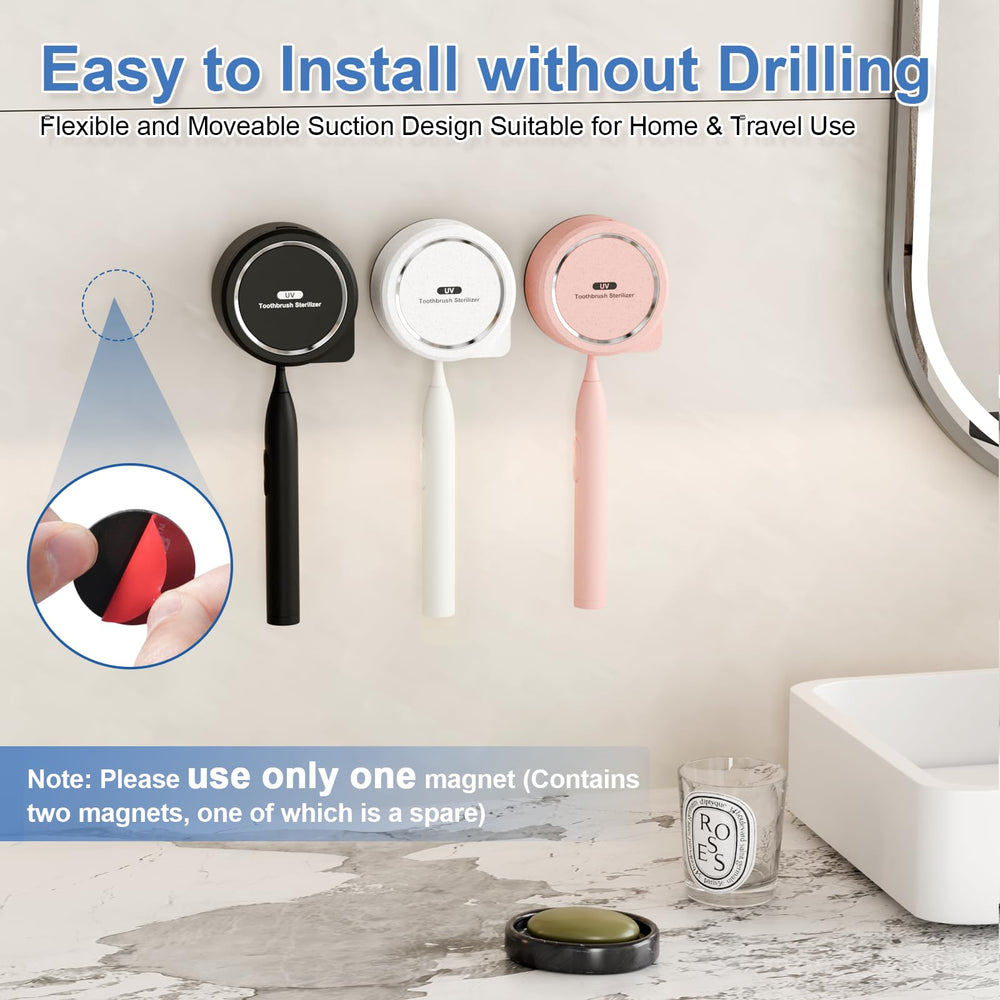 Portable uv toothbrush case with USB-C charging
