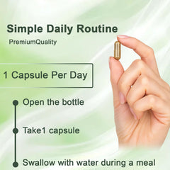Capsule being taken with water during a meal