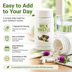 UVORA Milk Thistle ingredients arranged to show the botanical blend and thoughtful formulation