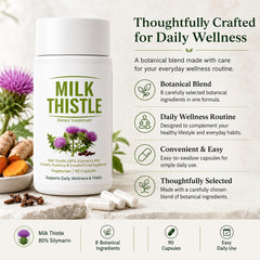 UVORA Milk Thistle on a kitchen counter lifestyle image showing daily routine integration