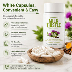 UVORA Milk Thistle next to a ruler showing serving size and capsule scale for clarity