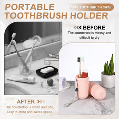 uxcell toothbrush case shown with travel bag for camping or gym
