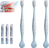 Front view of V-Shaped Orthodontic Toothbrush Blue 3pcs