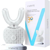 V-WHITE Ultrasonic U-shaped toothbrush displaying 360° cleaning design