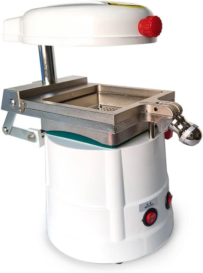 White vacuum forming machine with working area