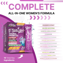 Close-up of cranberry and D-Mannose probiotic STIX powder
