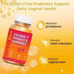 Graphic showing vaginal health, pH balance and urinary health benefits